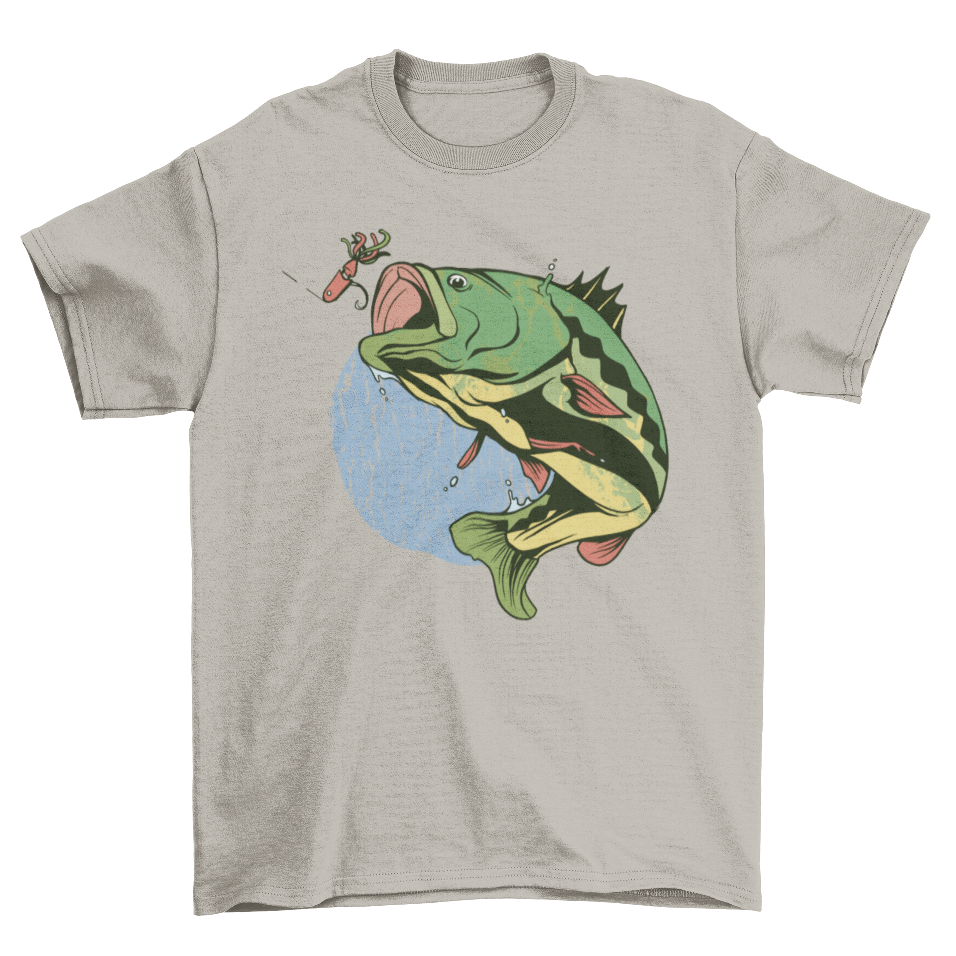 A stylish Fly Fishing Perch Fish T-shirt featuring a detailed graphic of a perch fish, perfect for fishing enthusiasts.