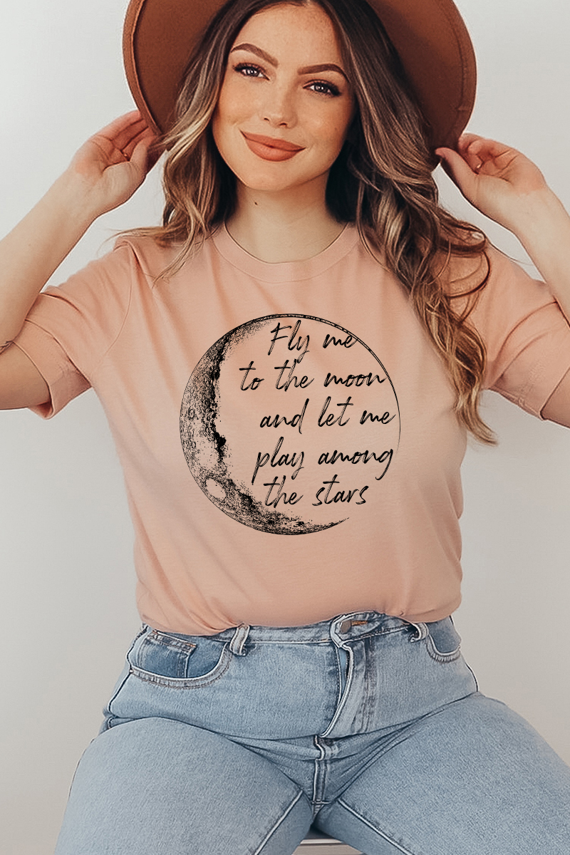 Fly Me To The Moon T-shirt made of premium ring spun cotton with a soft feel and high-quality print design.