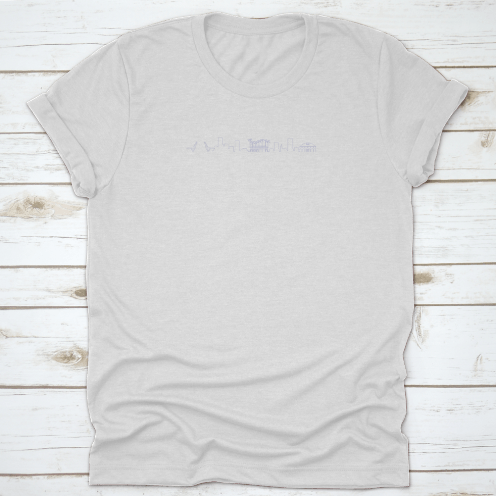 Fort Lauderdale skyline vector design featuring iconic landmarks in a minimalist style, perfect for casual wear.