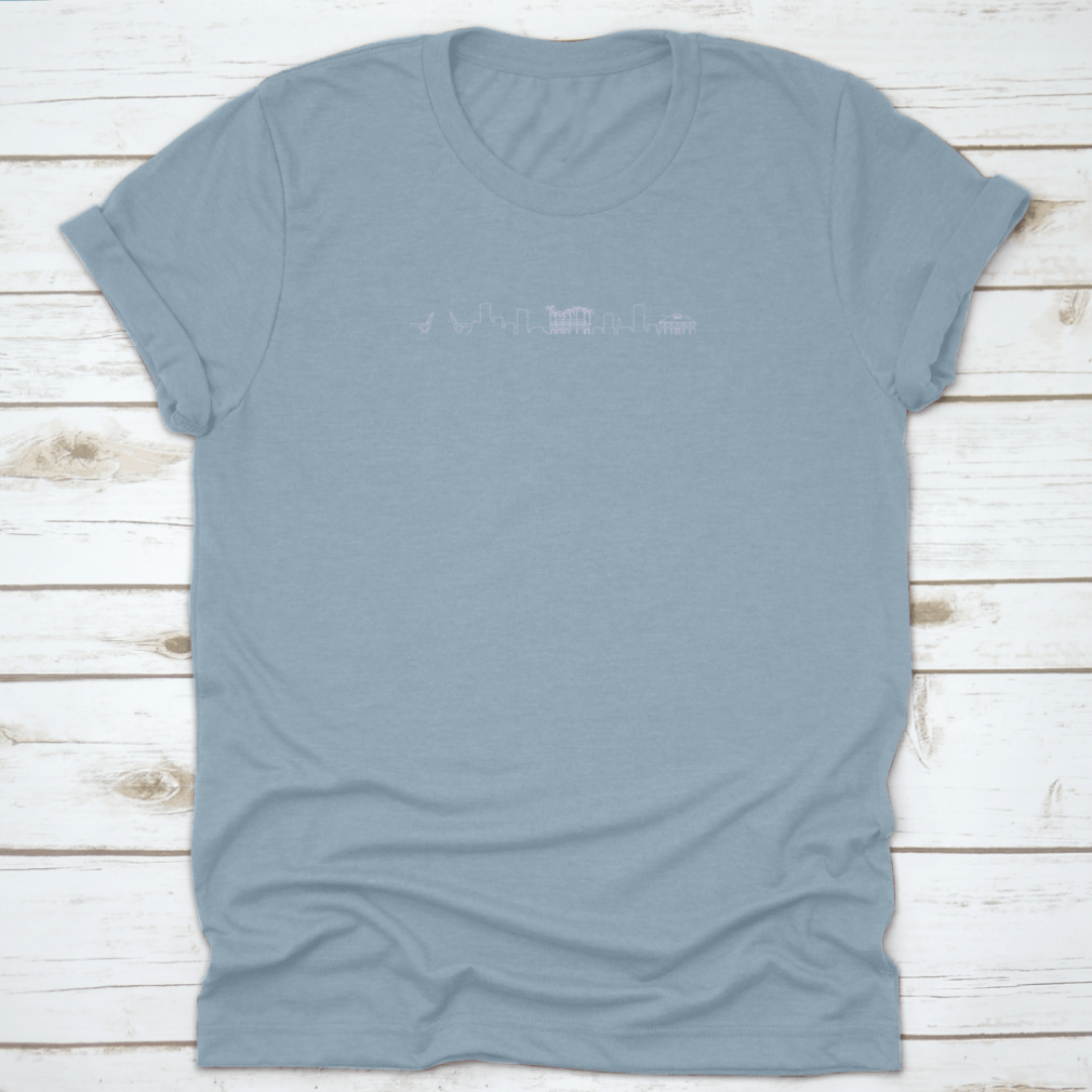 Fort Lauderdale skyline vector design featuring iconic landmarks in a minimalist style, perfect for casual wear.