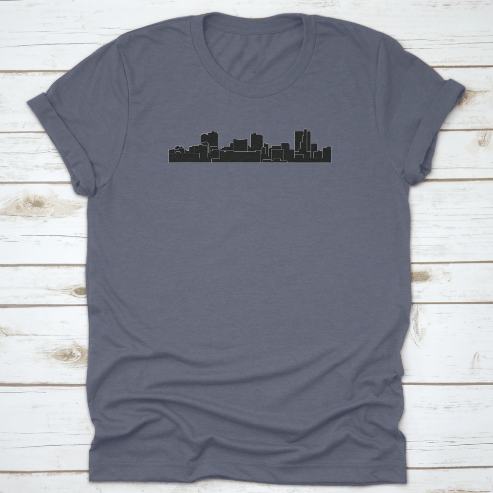 Forth Worth, Texas City Silhouette t-shirt featuring a classic fit and midweight fabric, showcasing the city's skyline.