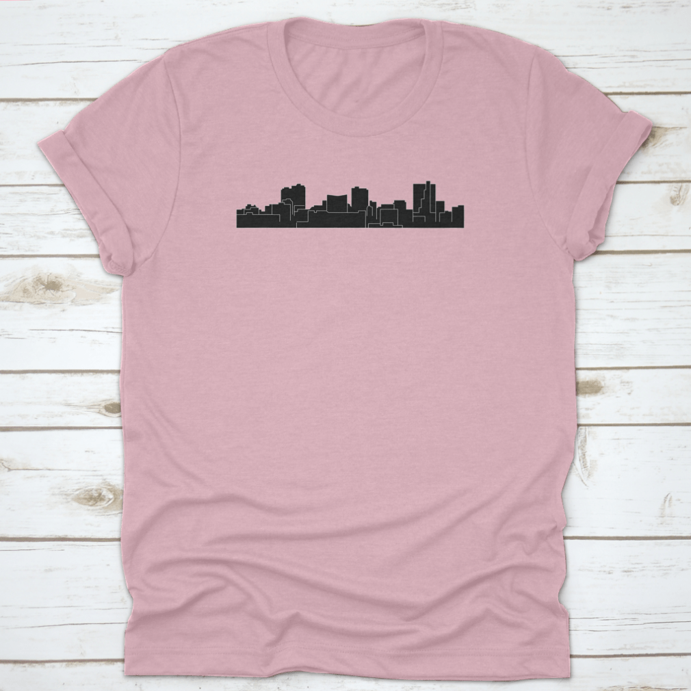 Forth Worth, Texas City Silhouette t-shirt featuring a classic fit and midweight fabric, showcasing the city's skyline.