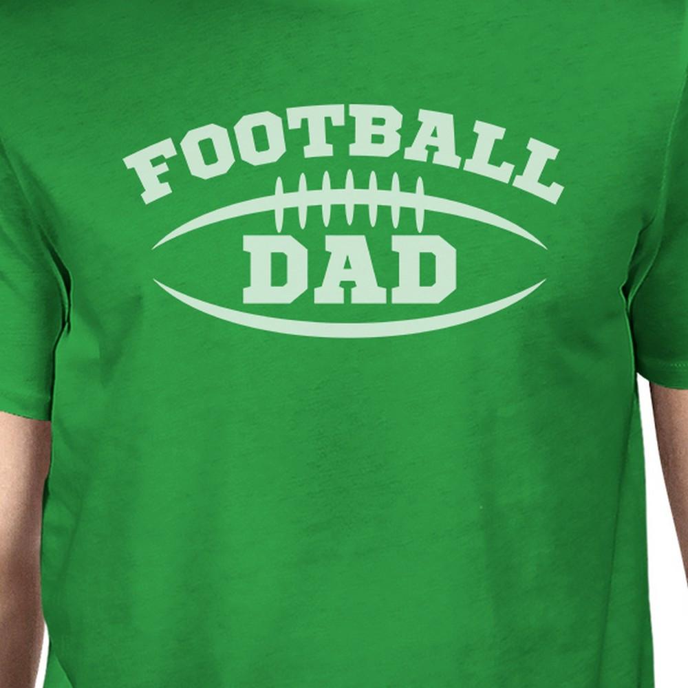 Football Dad Men's Green Funny Design Tee, showcasing a humorous graphic perfect for Father's Day gifts.