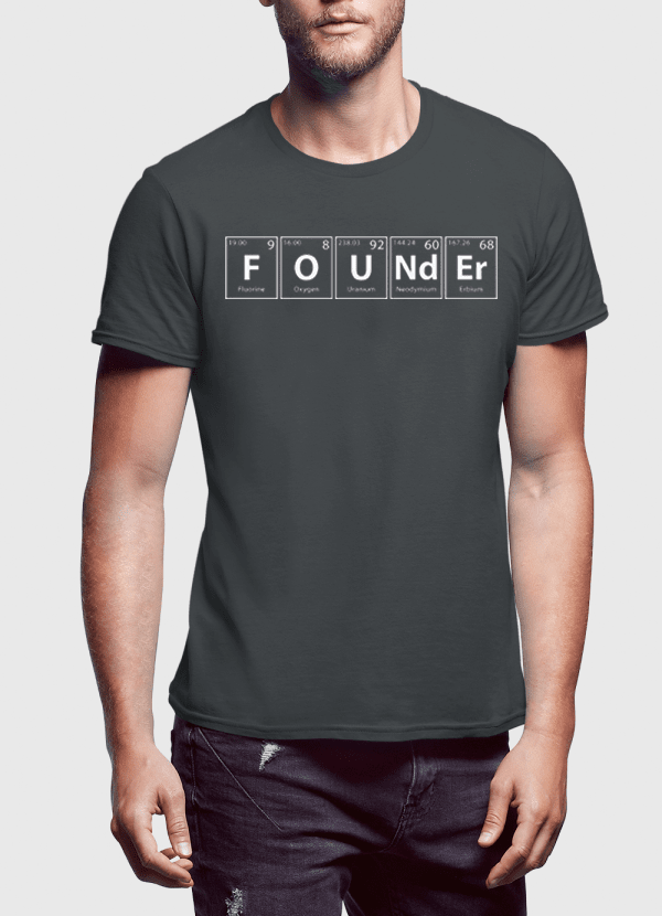 Founder Half Sleeves T-shirt in various colors, showcasing soft cotton fabric and unique artistic designs.