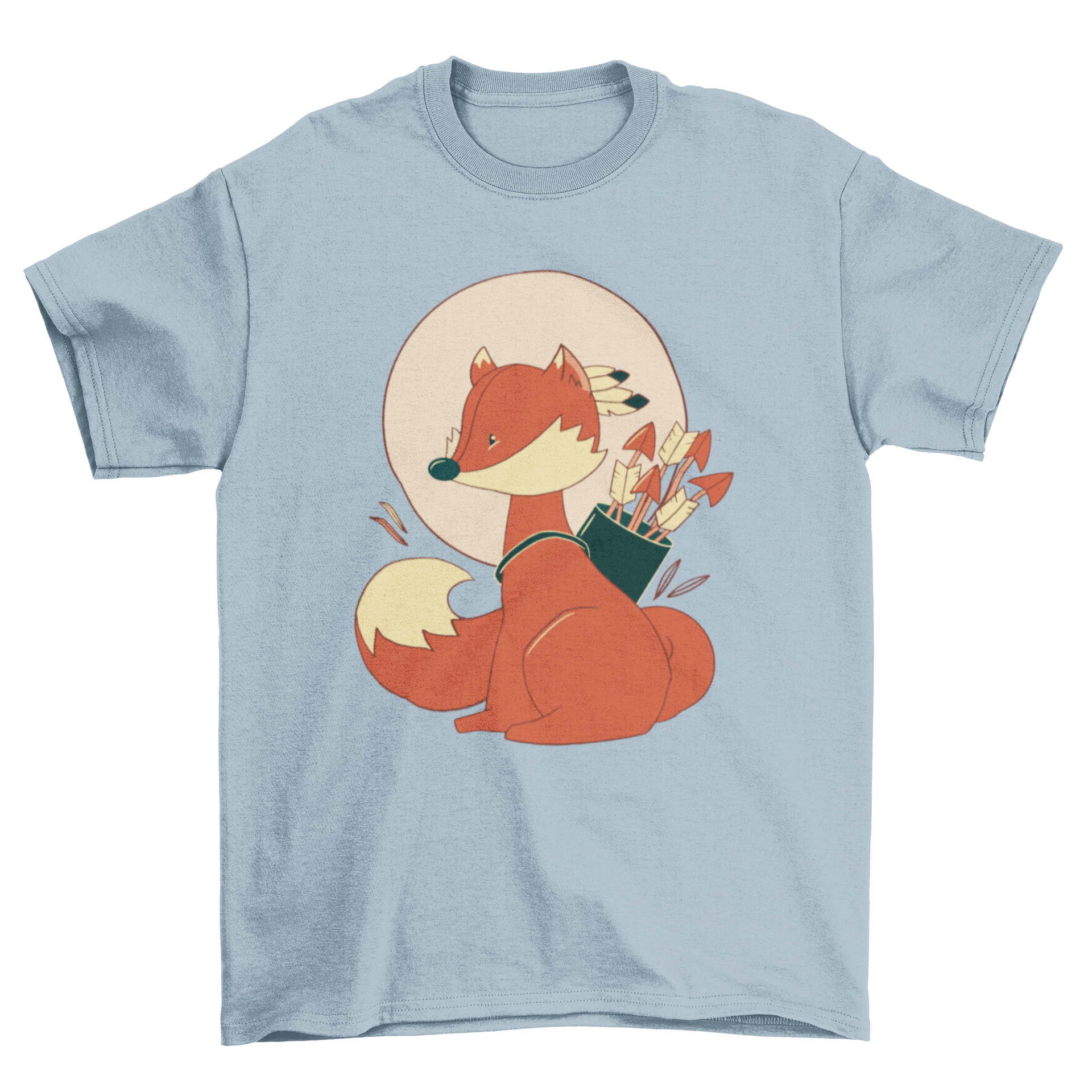 A stylish Fox Archer T-shirt featuring a cartoon fox dressed as an archer, showcasing vibrant colors and playful design.