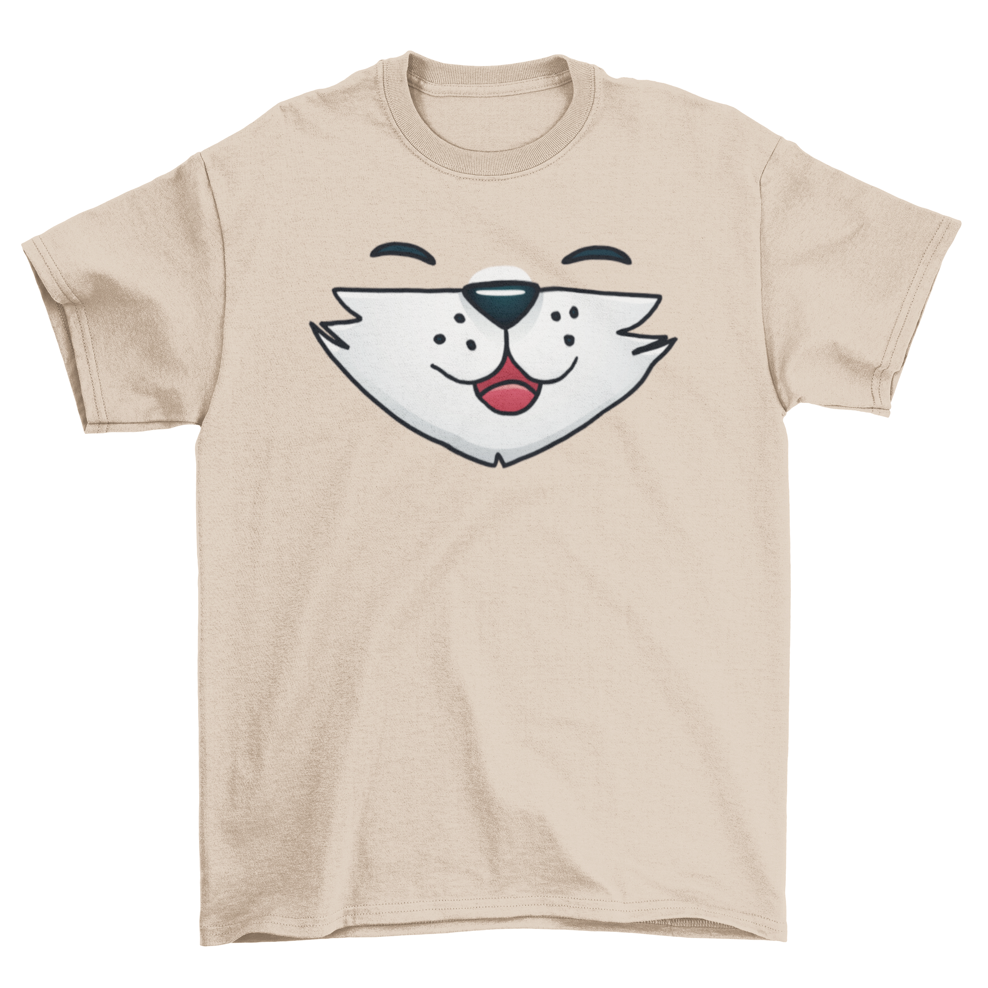 A stylish t-shirt featuring a cute fox face design with its mouth resembling a face mask, perfect for animal lovers.