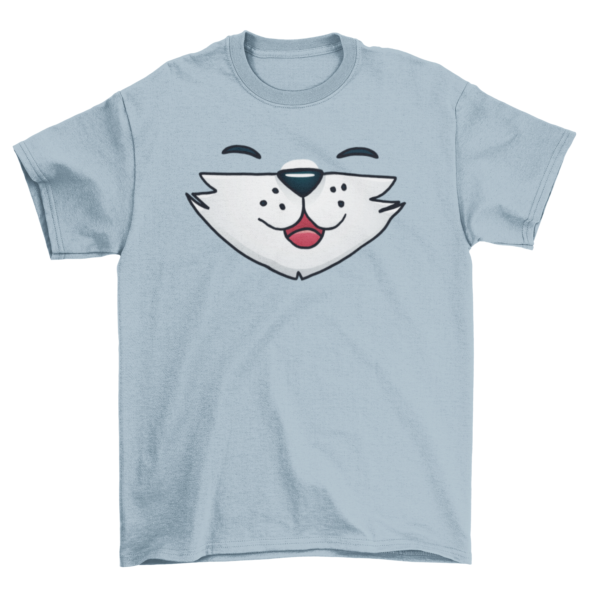 A stylish t-shirt featuring a cute fox face design with its mouth resembling a face mask, perfect for animal lovers.