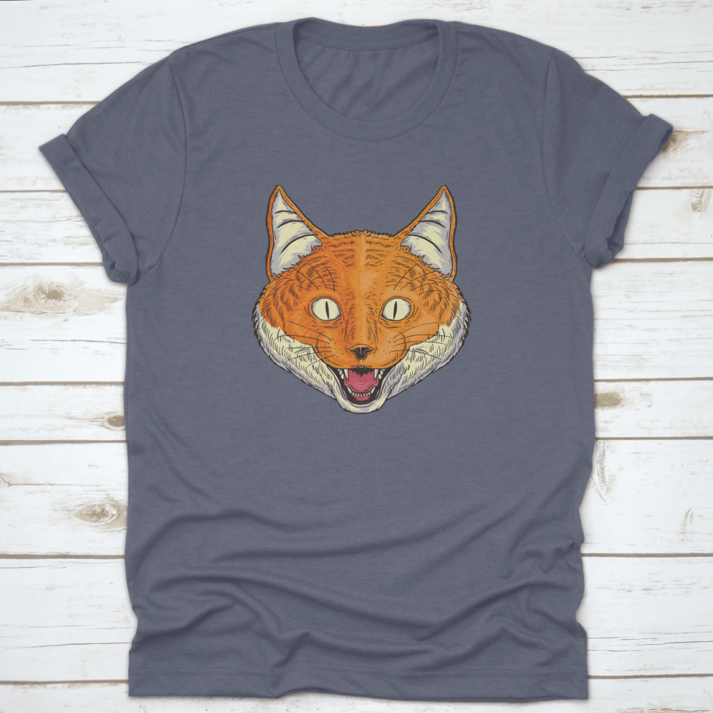 A stylish Fox Head Smiling T Shirt design, showcasing its comfortable fit and quality fabric.