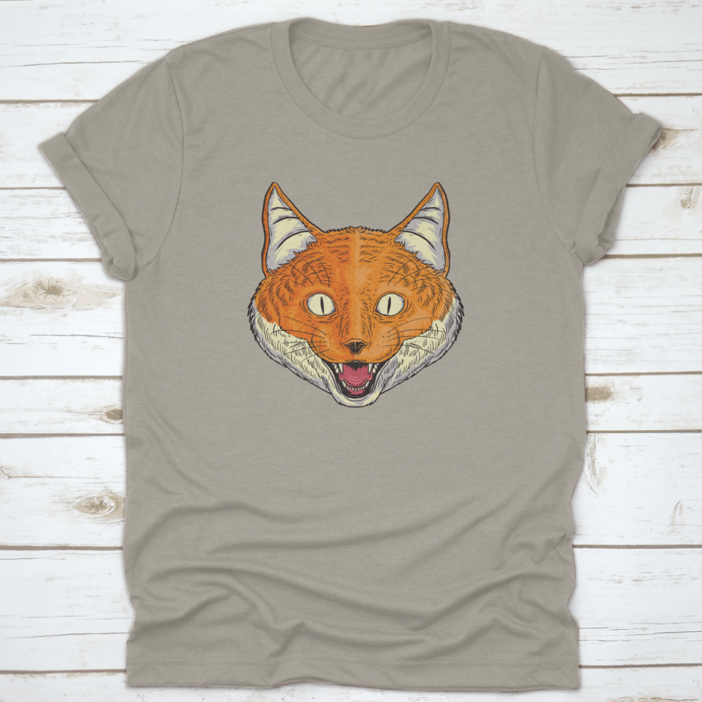 A stylish Fox Head Smiling T Shirt design, showcasing its comfortable fit and quality fabric.