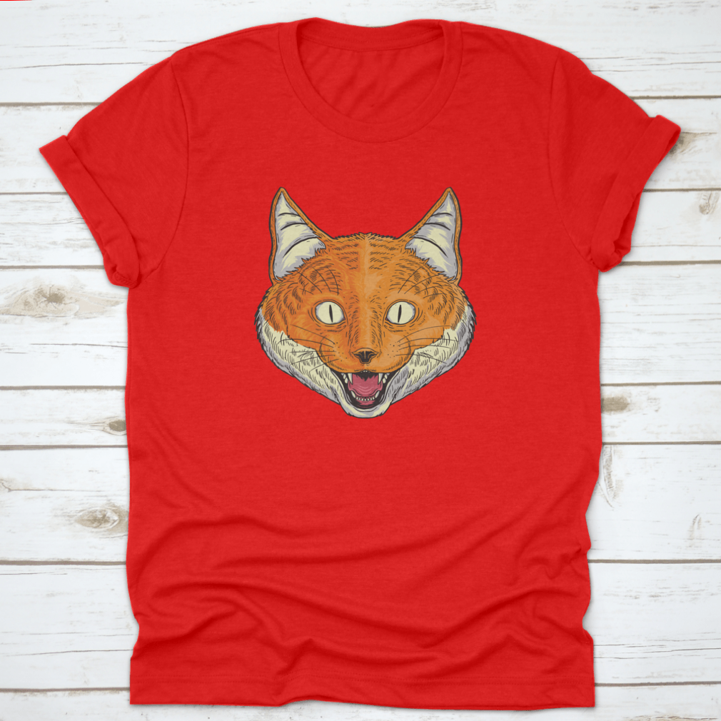 A stylish Fox Head Smiling T Shirt design, showcasing its comfortable fit and quality fabric.