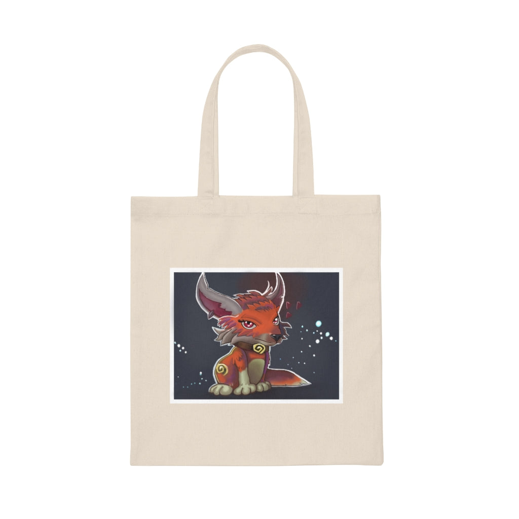 Foxxy Canvas Tote Bag made of 100% cotton sheeting, featuring reinforced handles and a spacious design for personalized use.