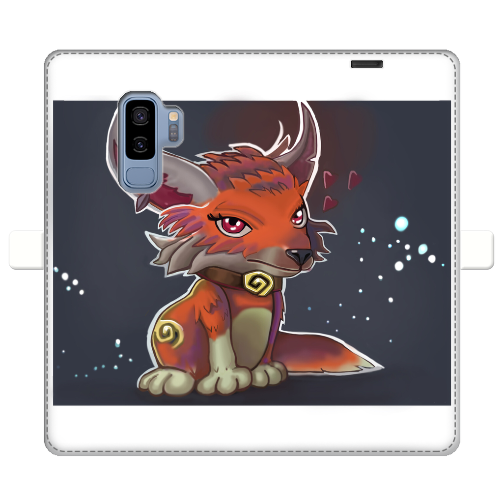 Foxxy Fully Printed Wallet Case featuring vibrant UV-printed designs, magnetic closure, and faux leather material, suitable for iPhone and Samsung models.