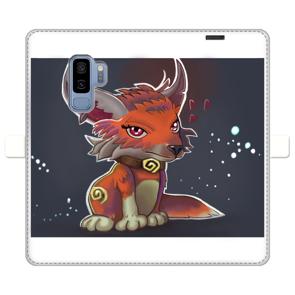 Foxxy Fully Printed Wallet Case featuring vibrant UV-printed designs, magnetic closure, and faux leather material, suitable for iPhone and Samsung models.