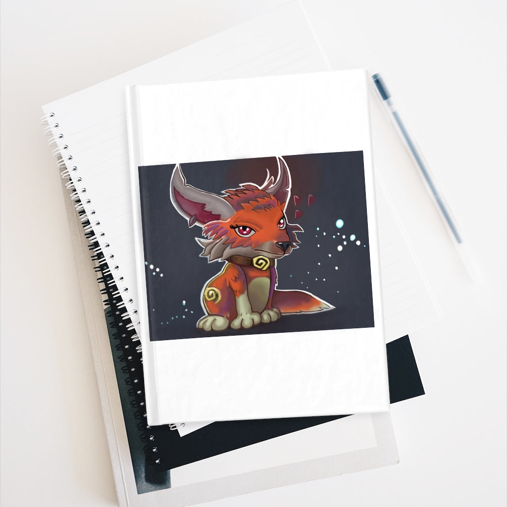 Foxxy Journal - Ruled Line with a durable hardcover and vibrant wraparound print, featuring 128 ruled pages for writing.