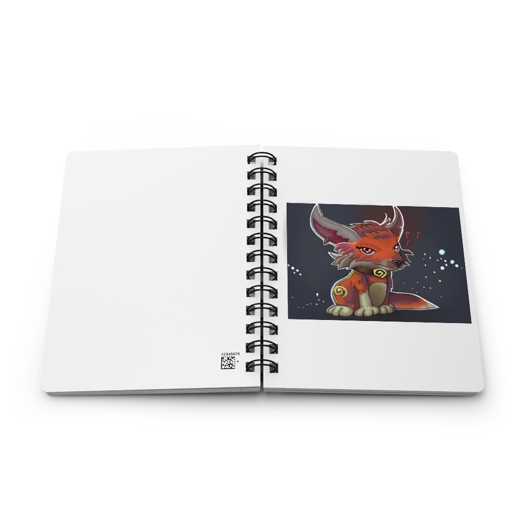 Foxxy Spiral Bound Journal with glossy laminated cover and lined pages, perfect for writing dreams and ideas.