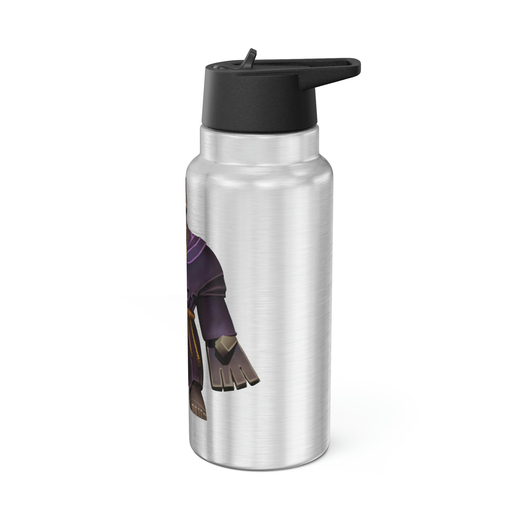 32oz Frair Gator Tumbler made of stainless steel with a black plastic cap and included straw, showcasing customizable design options.