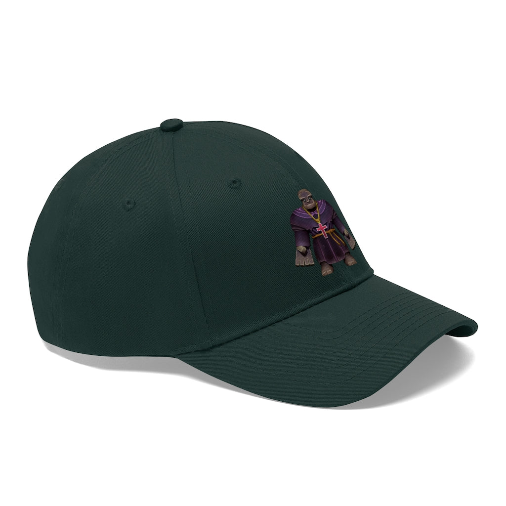 Frair Unisex Twill Hat in solid color, showcasing its 6-panel structure and adjustable Velcro® closure.