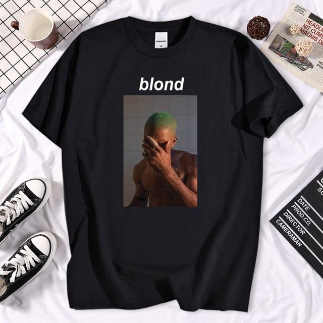 Frank Blond Printed T Shirt featuring a unique design, short sleeves, and O-neck collar, made from high-quality cotton for summer wear.