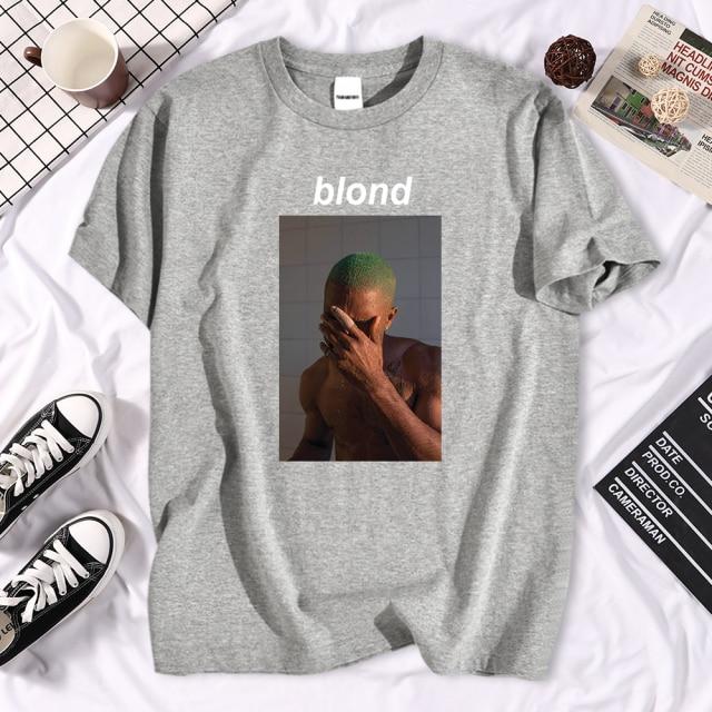 Frank Blond Printed T Shirt featuring a unique design, short sleeves, and O-neck collar, made from high-quality cotton for summer wear.