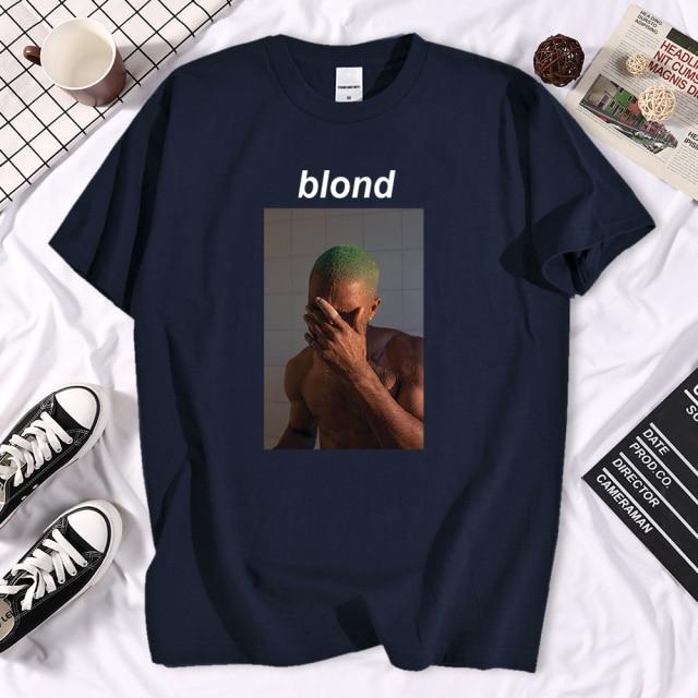 Frank Blond Printed T Shirt featuring a unique design, short sleeves, and O-neck collar, made from high-quality cotton for summer wear.