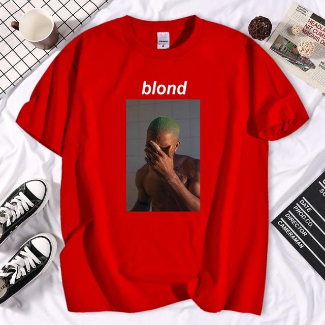 Frank Blond Printed T Shirt featuring a unique design, short sleeves, and O-neck collar, made from high-quality cotton for summer wear.