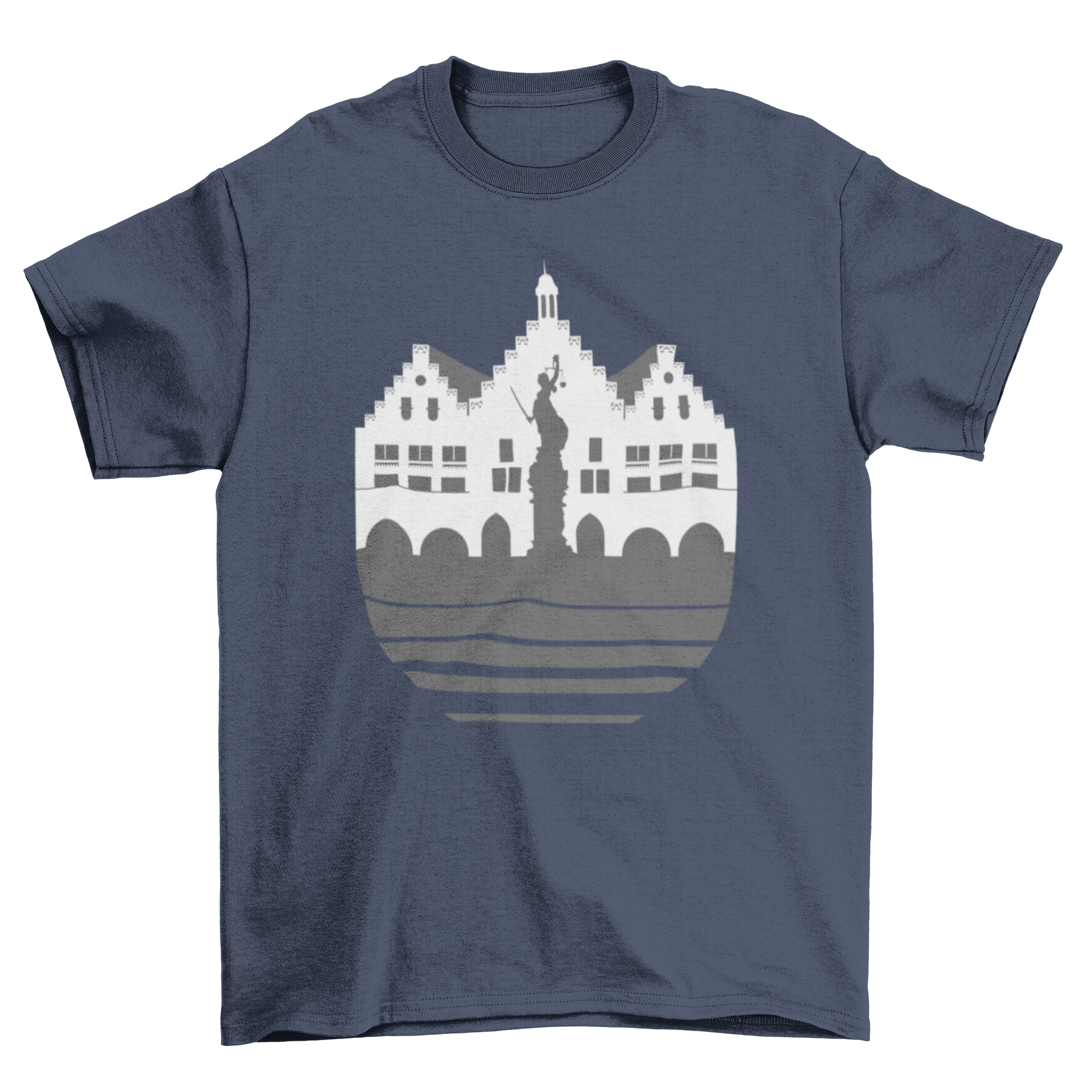 Frankfurt Skyline T-shirt featuring a detailed skyline design of Frankfurt's iconic buildings.