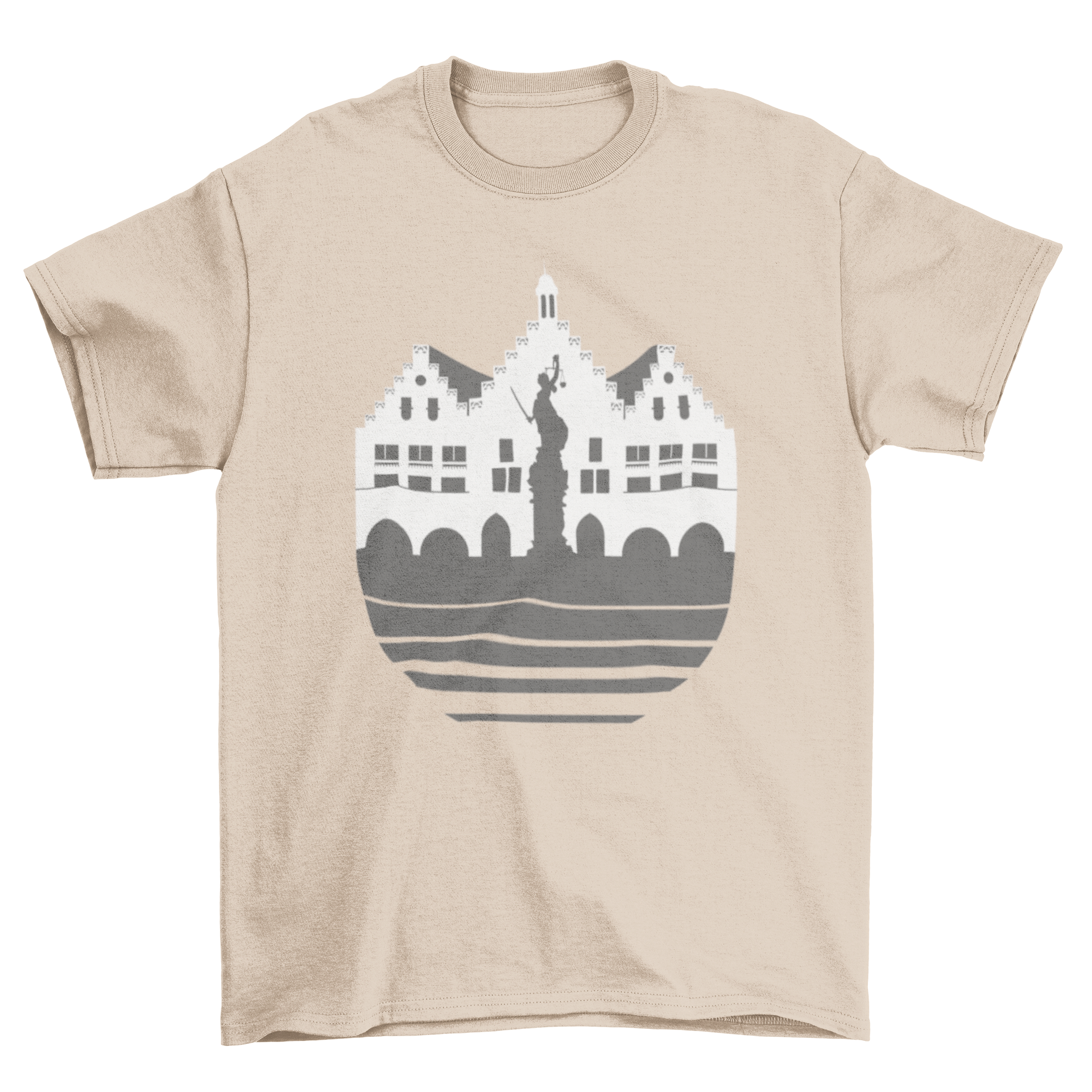 Frankfurt Skyline T-shirt featuring a detailed skyline design of Frankfurt's iconic buildings.