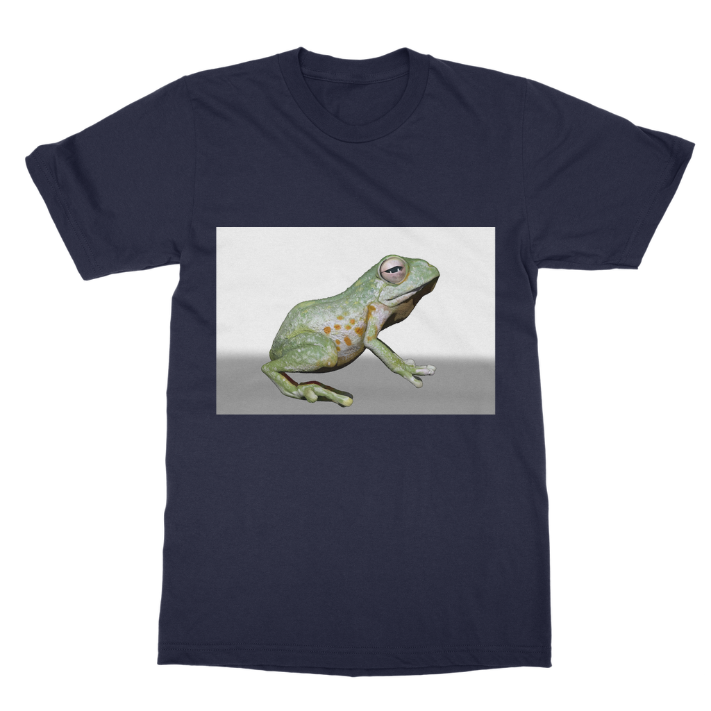 Frog Classic Adult T-Shirt in various colors, showcasing its soft-style round neck and short sleeves.