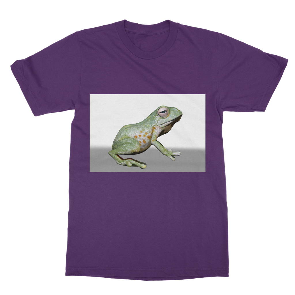 Frog Classic Adult T-Shirt in various colors, showcasing its soft-style round neck and short sleeves.