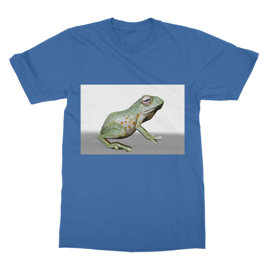 Frog Classic Adult T-Shirt in various colors, showcasing its soft-style round neck and short sleeves.