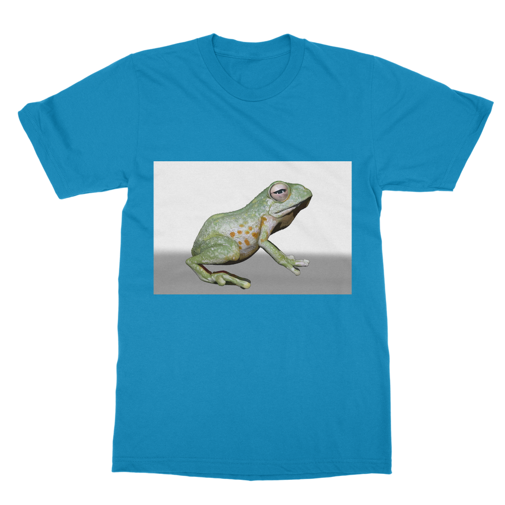 Frog Classic Adult T-Shirt in various colors, showcasing its soft-style round neck and short sleeves.