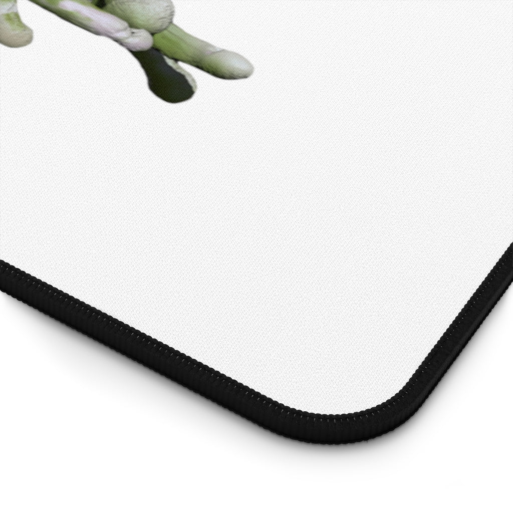 A vibrant Frog Desk Mat featuring a customizable design, made of durable neoprene with anti-slip backing, perfect for home or office use.