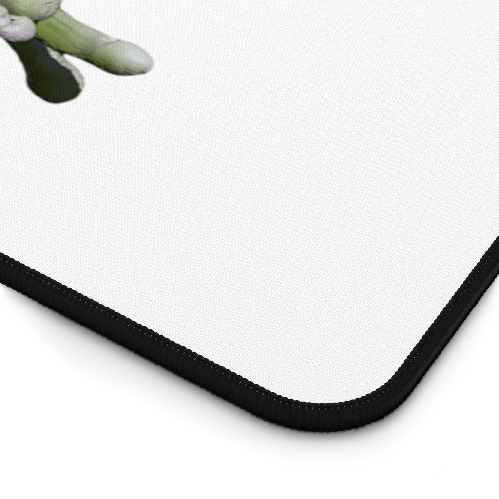 A vibrant Frog Desk Mat featuring a customizable design, made of durable neoprene with anti-slip backing, perfect for home or office use.