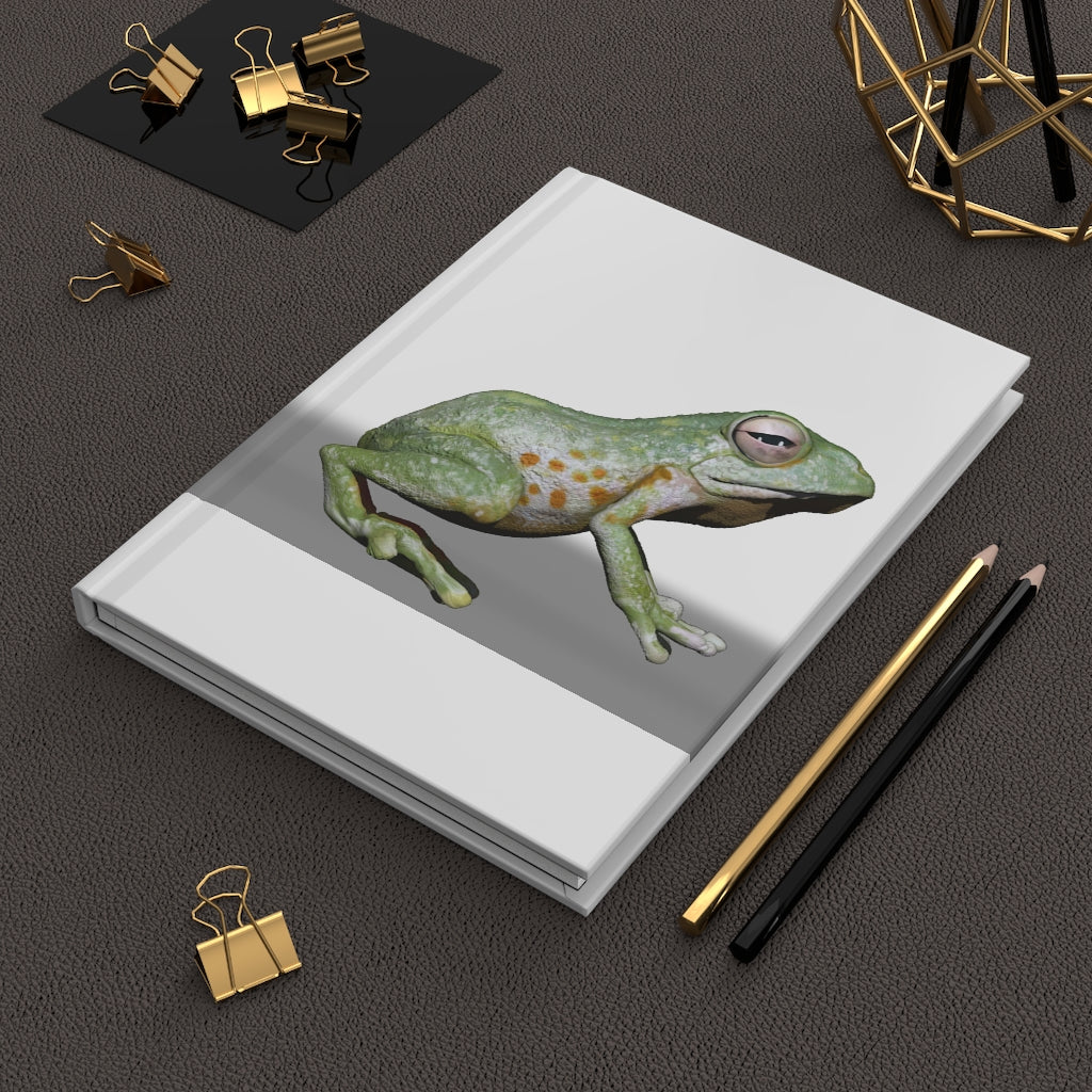 Frog Hardcover Journal Matte with customizable cover and lined pages, showcasing a stylish matte finish.