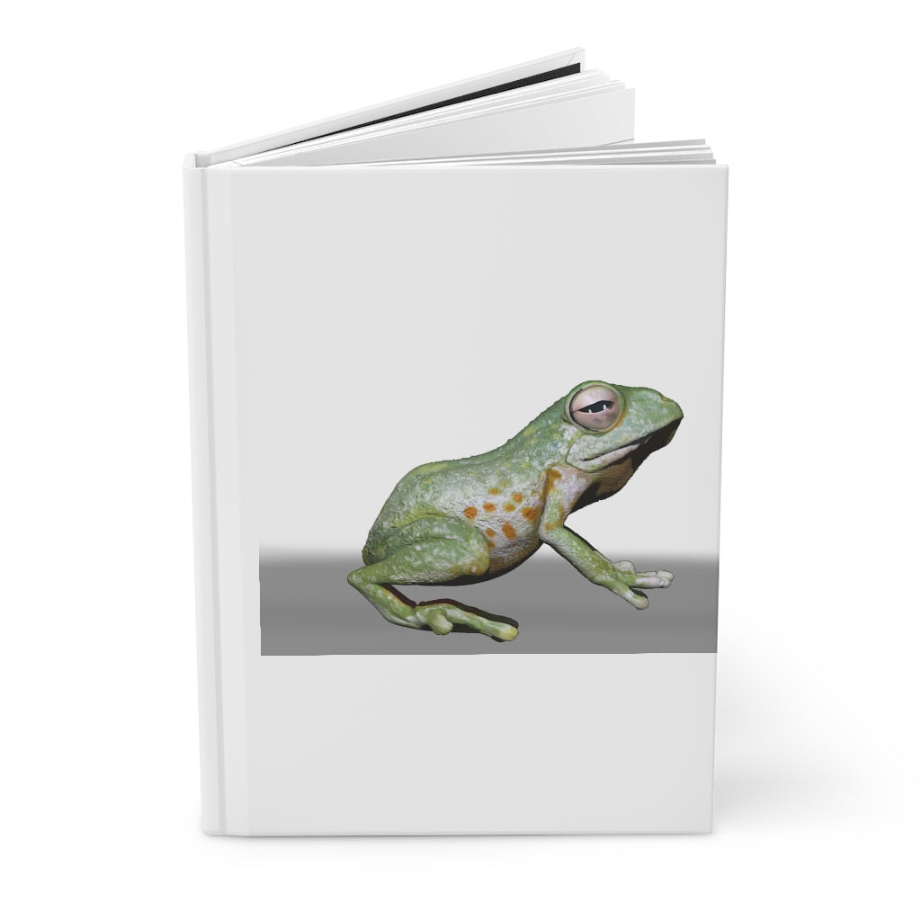 Frog Hardcover Journal Matte with customizable cover and lined pages, showcasing a stylish design.