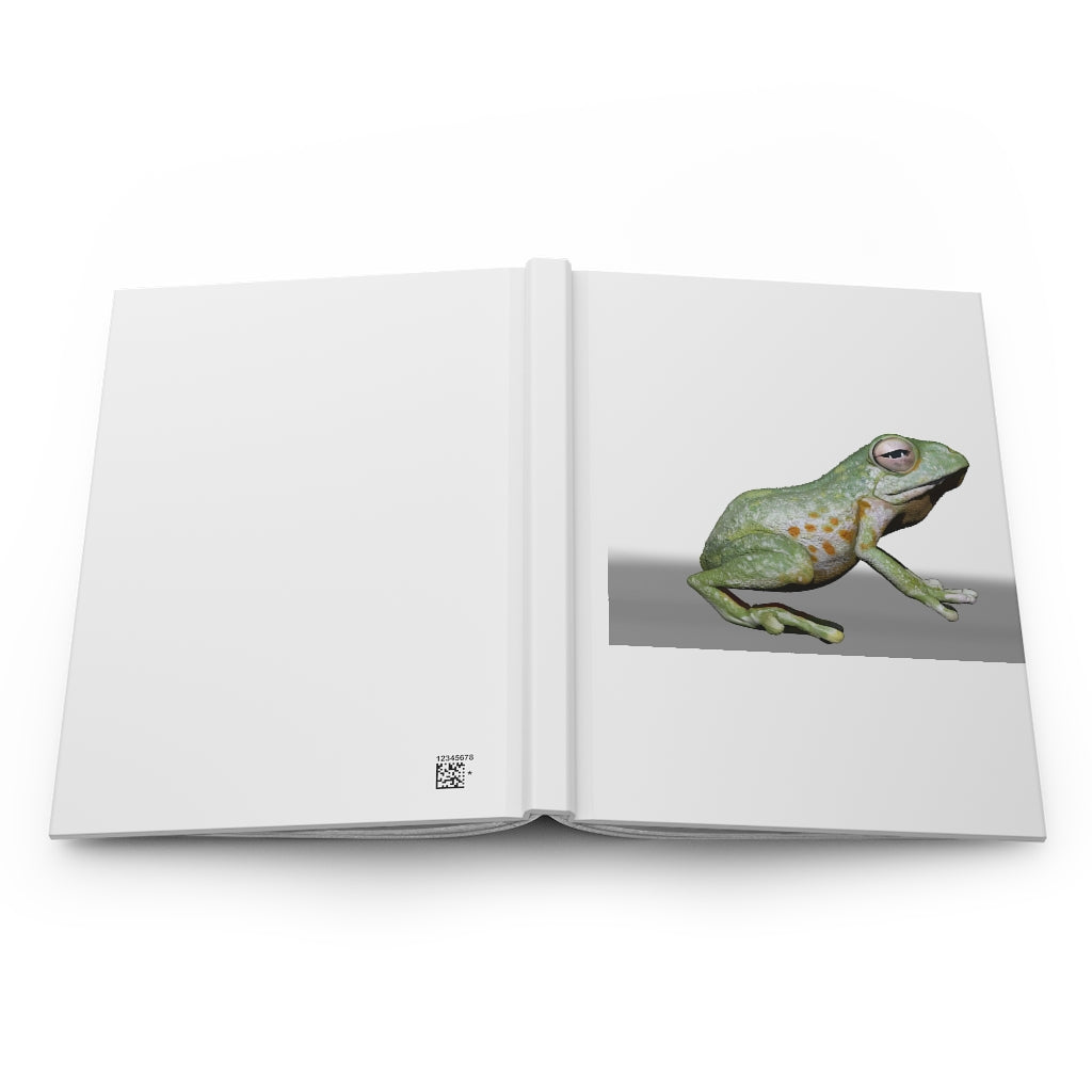 Frog Hardcover Journal Matte with customizable cover and lined pages, showcasing a stylish design.