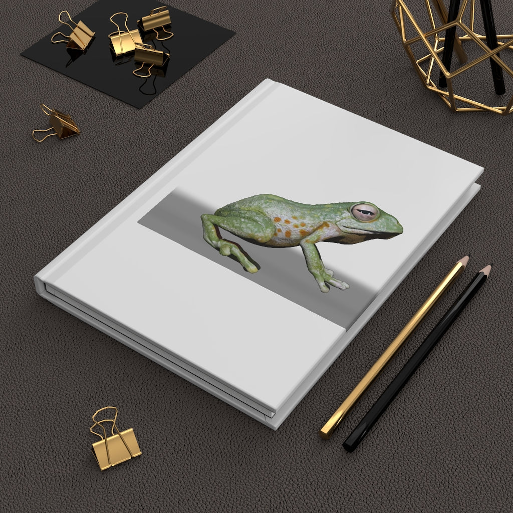 Frog Hardcover Journal Matte with customizable cover and lined pages, showcasing a stylish design.