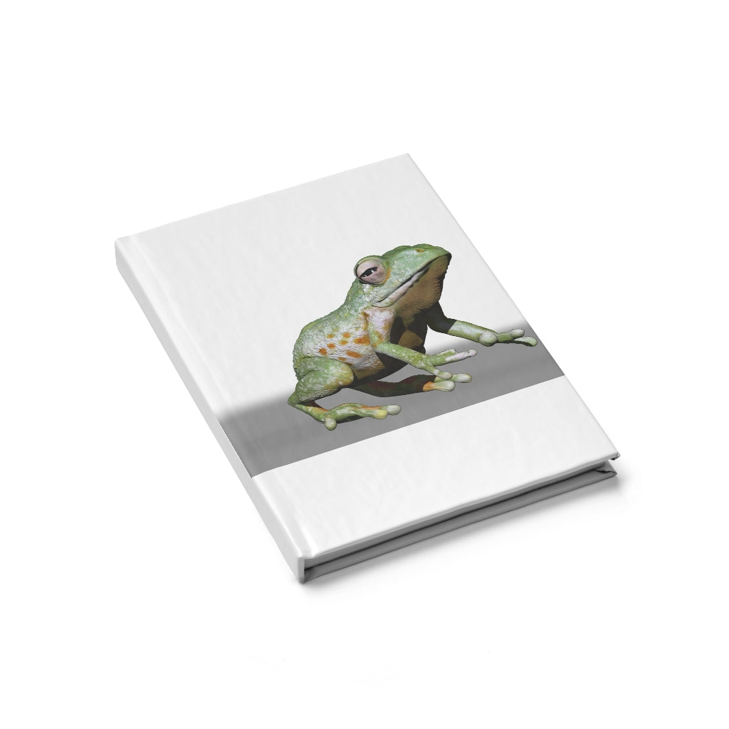 Frog Journal with blank pages and vibrant wraparound print, showcasing its hardcover design.