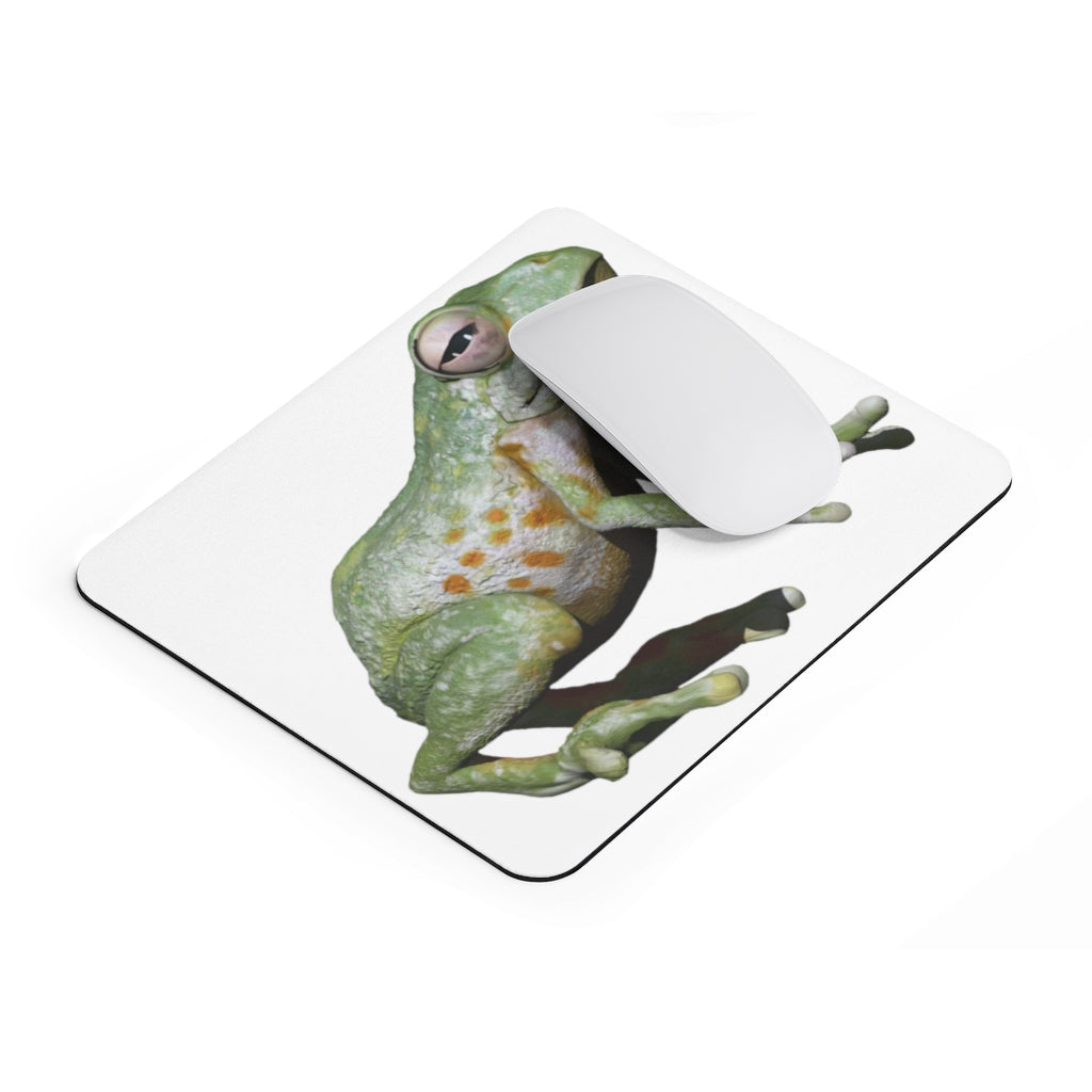 A colorful frog-themed mouse pad with a smooth surface and non-slip backing, perfect for enhancing desk decor.