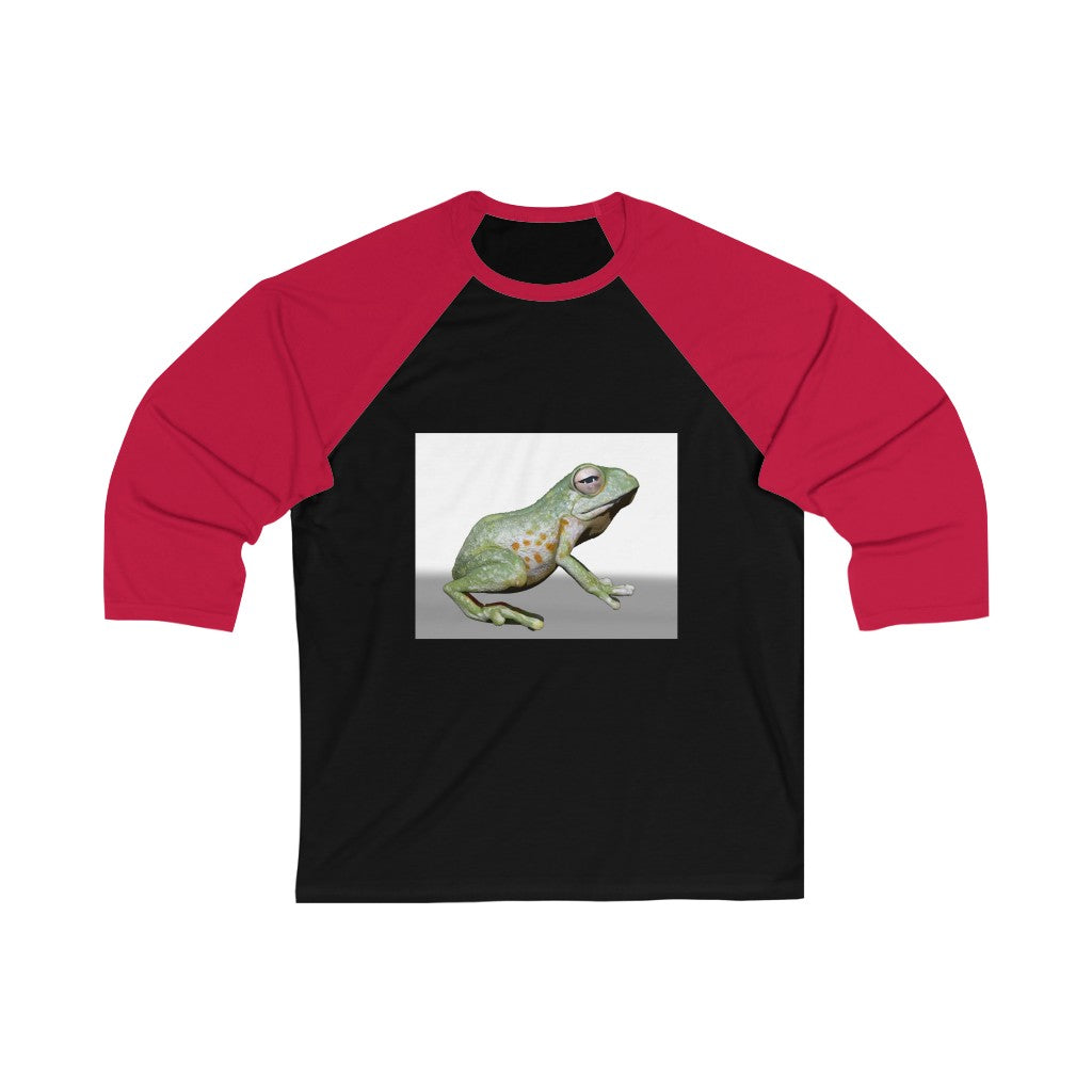 Frog Unisex 3/4 Sleeve Baseball Tee in various colors, showcasing its stylish design and comfortable fit.