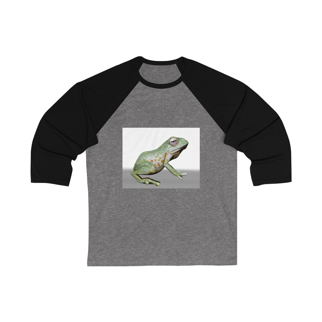 Frog Unisex 3/4 Sleeve Baseball Tee in various colors, showcasing its stylish design and comfortable fit.