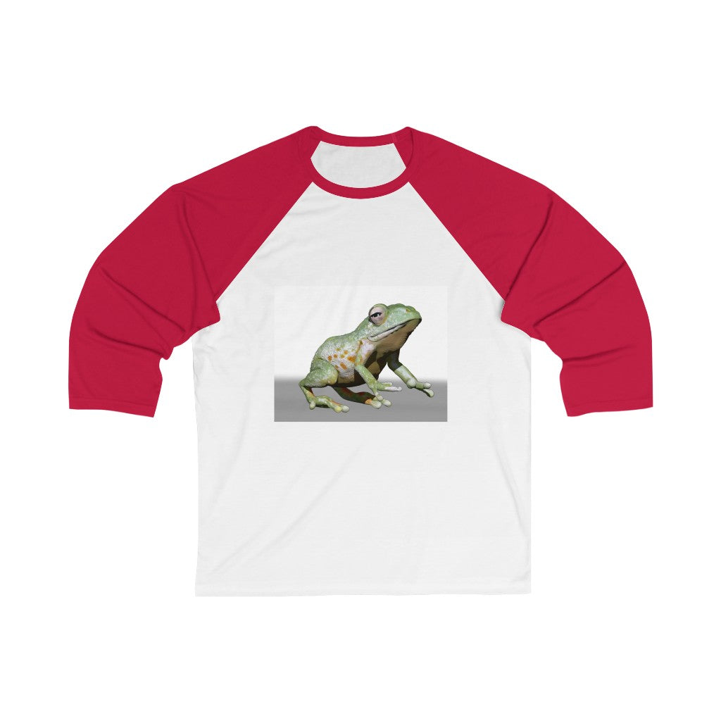 Frog Unisex 3/4 Sleeve Baseball Tee in various colors, showcasing its modern fit and ribbed collar.