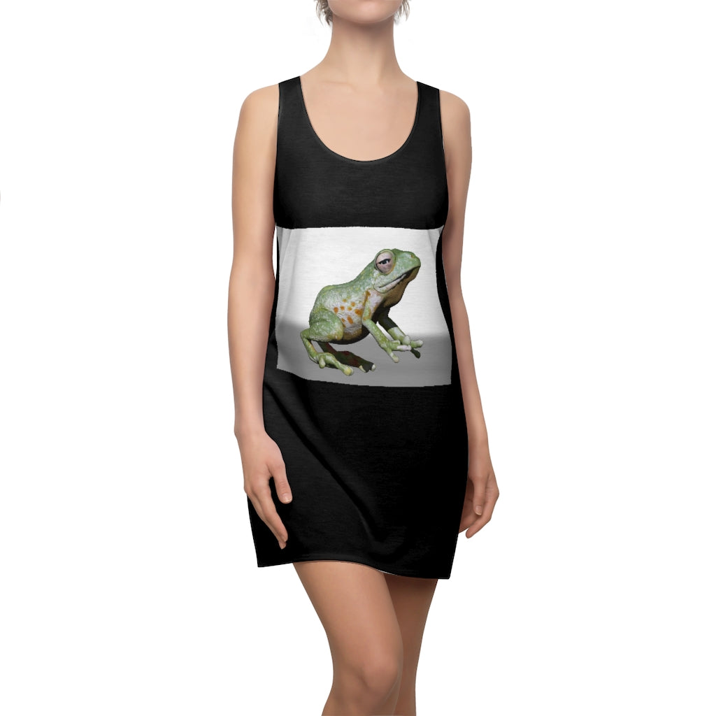 Frog Women's Cut & Sew Racerback Dress featuring a stylish design and sporty fit, made from lightweight 100% polyester.