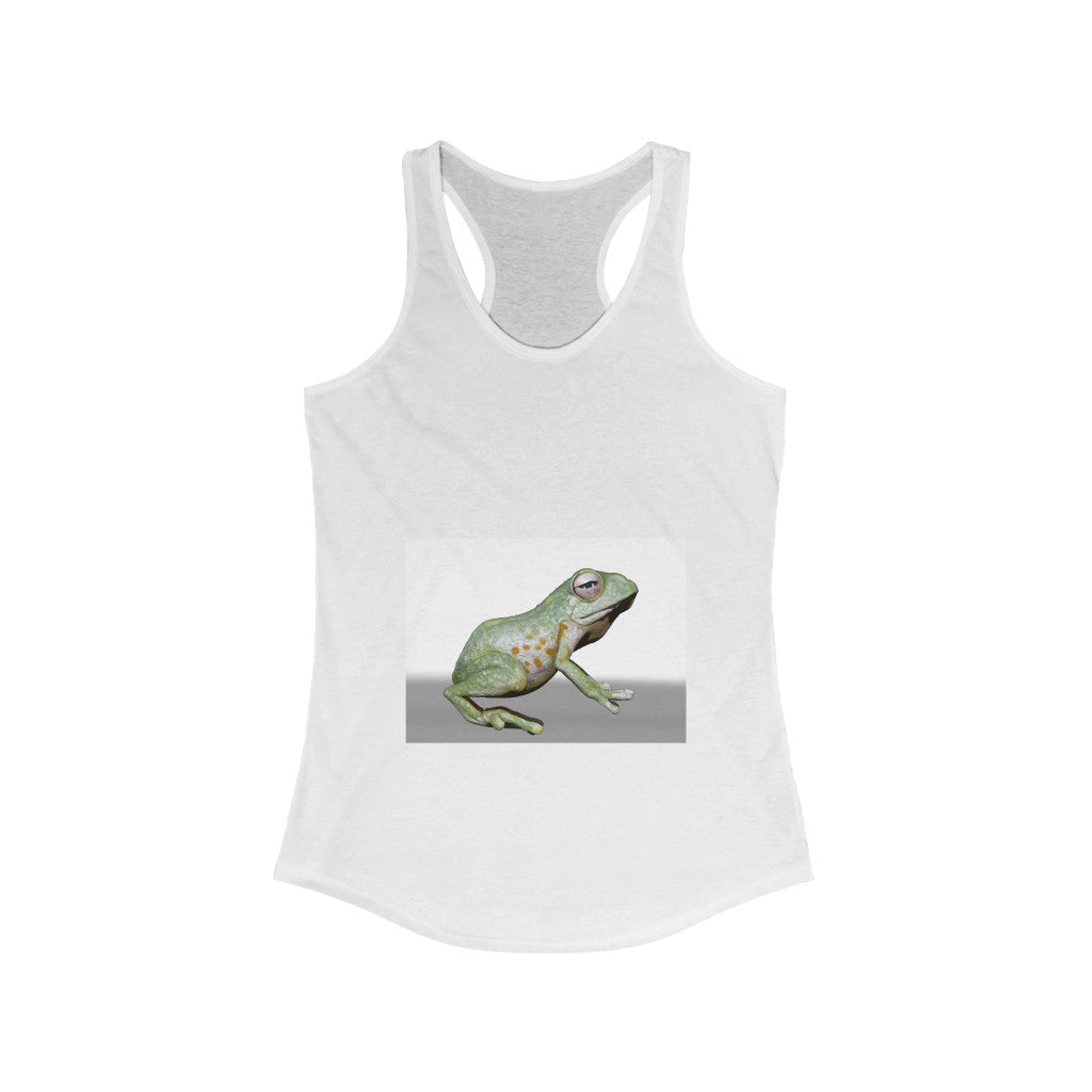 Frog Women's Ideal Racerback Tank in a stylish slim fit, showcasing its racerback design and soft fabric.