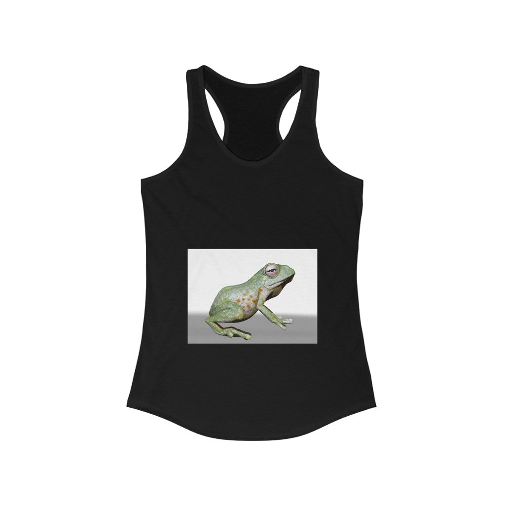 Frog Women's Ideal Racerback Tank in a stylish slim fit, showcasing its racerback design and soft fabric.