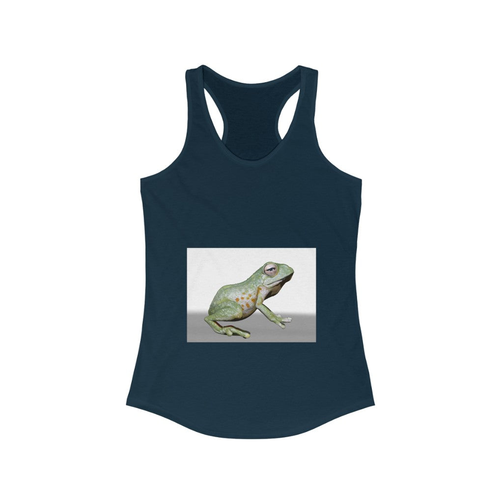 Frog Women's Ideal Racerback Tank in a stylish slim fit, showcasing its racerback design and soft fabric.