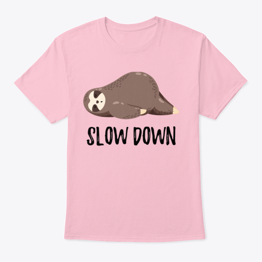 A cute vector illustration of a sloth lying down, featured on a comfortable cotton shirt, showcasing a humorous design.