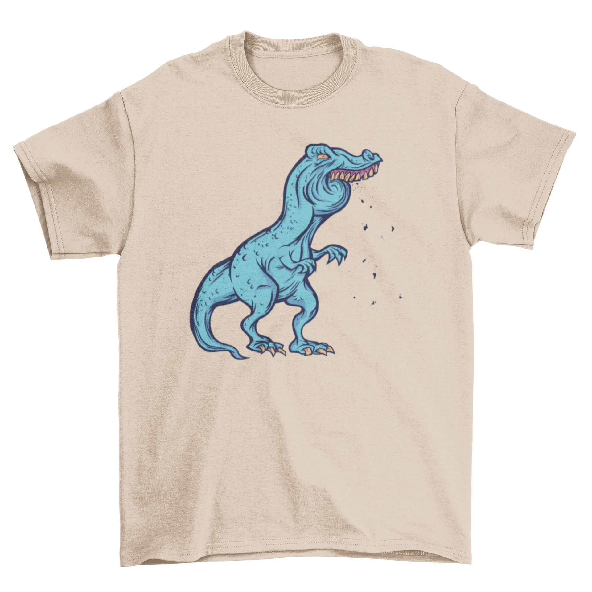 A humorous T-shirt featuring a T-rex making the 'FFFFF' sound, perfect for dinosaur lovers.