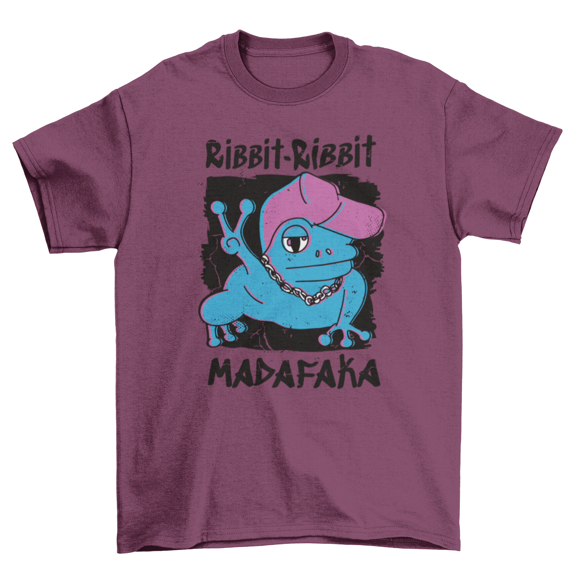 Funny gangster frog t-shirt featuring a cartoon frog and humorous quote.