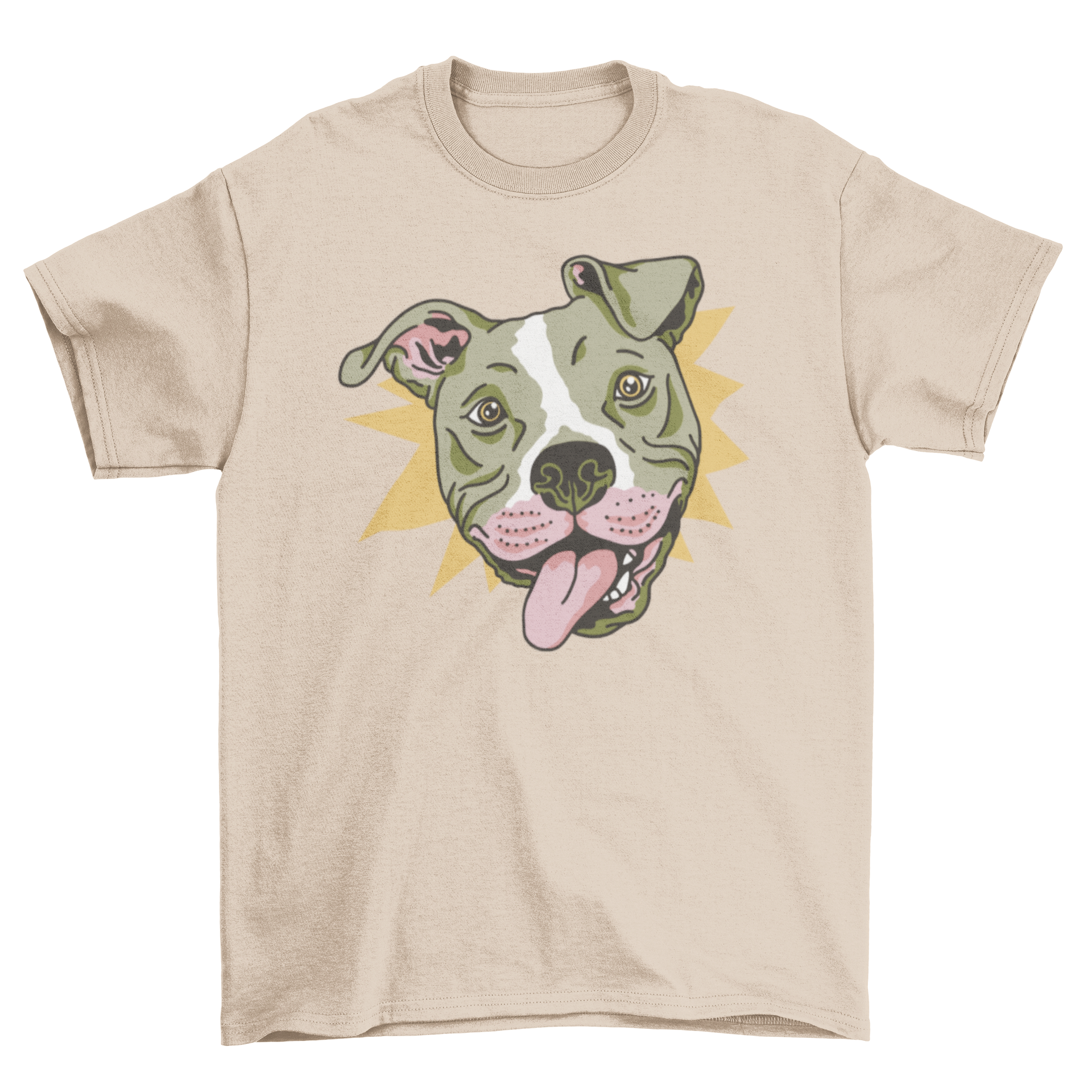 A humorous pitbull dog t-shirt featuring a unique graphic design, perfect for dog lovers.